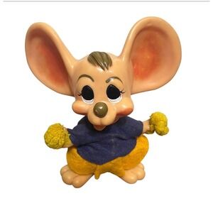 Vintage 1970 Roy Des of Florida 10" Cheer‎ Mouse Bank Large Ears Felt Outfit HTF